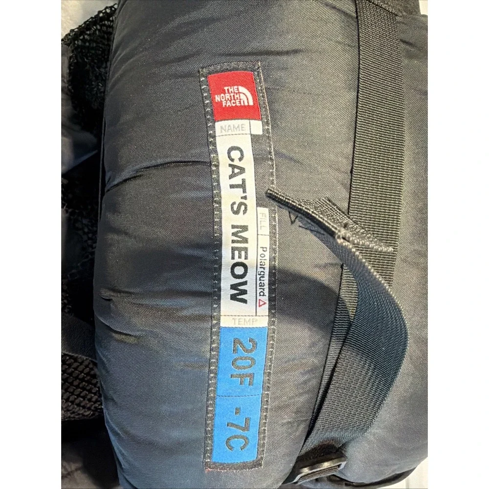 North Face Cat's Meow 20F -7C Mummy Sleeping Bag Blue With‎ Black Bag Regular